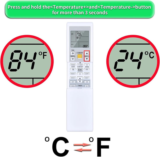 Replacement for DAIKIN AC Air Conditioner Remote Control, Compatible with ARC452A9 ARC452A10 ARC452A19 ARC452A20 ARC452A21 ARC452A23 ARC466A36