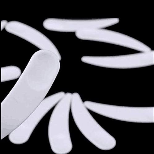 100PCS Disposable Mini Curved Cosmetic Spatula Scoop Makeup Mask Spatula Plastic Spoon,Small Makeup Scoop for Mixing and Sampling.