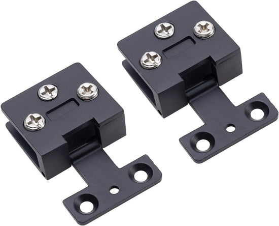 2 Pcs Black Zinc Alloy 90 Degree Frame Glass Cabinet Door Hinges, Wine Glass Frameless Door Hinge, Hinge Clamp, Tempered Glasses Hinges