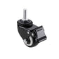 4Pcs 1.5 Inch Heavy Duty Caster Wheels Swivel Casters with Brake and M8 Threaded Stem, Loading 50kg/110lbs Black Rubber