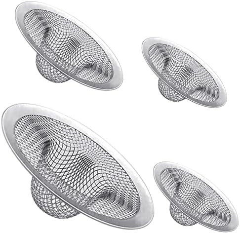 4PCS Heavy Duty Stainless Steel Sink Strainer,Sink Basket Set, Fits Most Kitchen Sinks 4.5&
