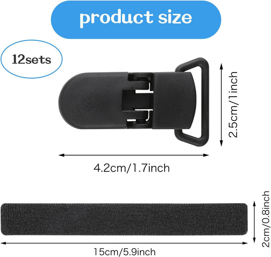 12 Pack Garden Flag Clips Anti Wind Garden Flag Stand Stoppers Flags Pole Clips to Hold Flags in Place, Support Rod Accessories (Black)