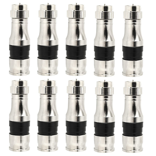 RG11 Connectors 10 Pack,F Type Connectors,RG11 Coax Cable Compression Fitting with Weather Seal O Ring
