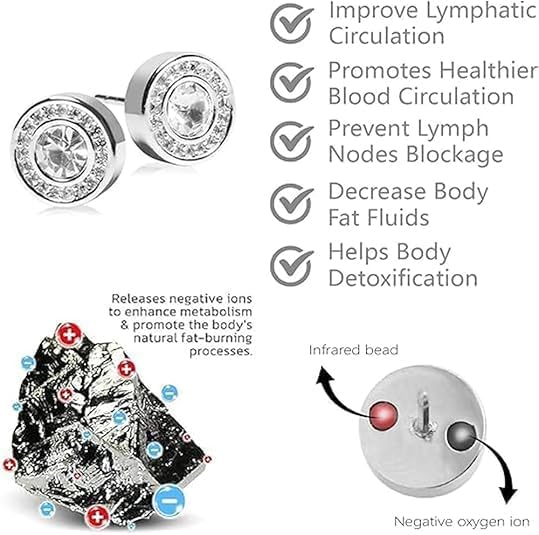 Lymphvity Earrings For Women, 2 Pcs Lymphatic Earrings Lymphvity Therapy Germanium Earrings Acupuncture Therapy Drainage Earrings Unique Cubic Zirconia Hoop Earrings Jewelry Gift