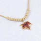 Leaf Necklace, Beaded Chain Necklace For Women Gold Plated Pendant Necklace Rhinestone Choker Necklace Simple Dainty Trendy Thanksgiving fall Necklace Jewelry Gift