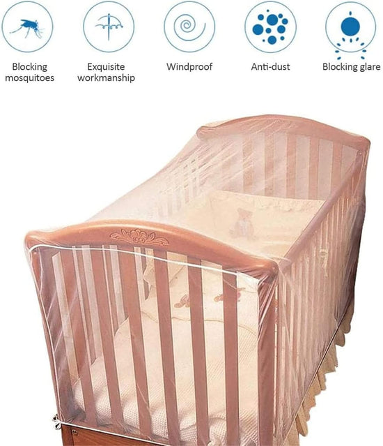 Crib Mosquito Net, Universal Size Mesh Crib Netting Mosquito Nets for Children Ultra-Dense Net for Avoiding Kid from Insect Biting Bed Netting Cover Adjustable Crib Safety Tent Mosquito Cover