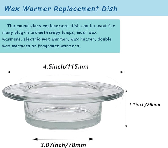 2Pcs Replacement Wax Warmer Dish for Electric Oil Aromatherapy Burner/Warmer, 4.5Inch Wax Melter Wax Warmer Replacement Dish Lamp Wax Tart Oil Warmer (4.5in/115mm), CMD00001