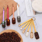 Meisha 6PCS Measuring Spoons Set, Premium Heavy Duty Stainless Steel Metal Kitchen Measuring Tools Set, for Cooking Baking, for Dry or Liquid, Fits in Spice Jar - Rainbow