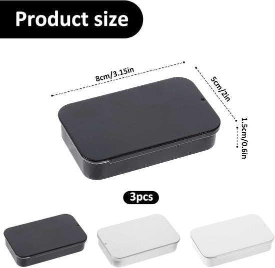 3 Pack Travel Floss Picks Case, Dental Floss Picks Travel Case Metal Storage Box for Flosser Pill Oral Care (Black, White, Silver)