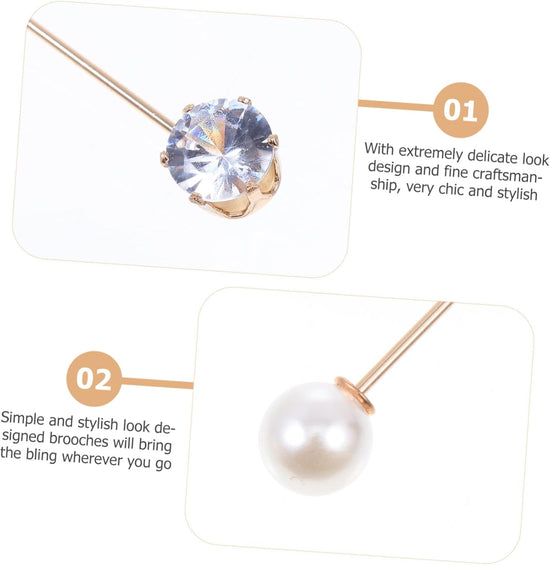 Healifty 10pcs Lightweight Brooch Pins for Women Removable Pearl Decorative Clothes Brooches Sweater Cardigan Clips Fine Craftsmanship Gentle Stylish Waistcoat Accessories