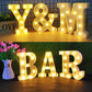 A - Z LED Letter Lights Alphabet Light Up Sign Battery Operated Night Lights for Home Party Wedding Christmas Decoration