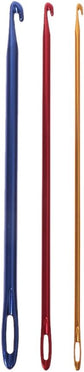 Afghan Aluminium Crochet Hook Knitting Needle Hand Knit Tool with Threading Hole
