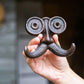 2 Pack Wall Hooks Cast Iron Mustache Hook Vintage Coat Hook Wall Mounted Coat Hooks Country House Double Hook Suitable for Garden Kitchen Utensils(Vintage Black)