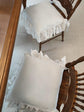 Farmhouse Indoor Chair Cushions for Dining Non-Slip Rocking Chair Cushions with Zipper Ruffled Cotton Seat Cushion for Kitchen White Retro Chair Pads with Ties 14.5&
