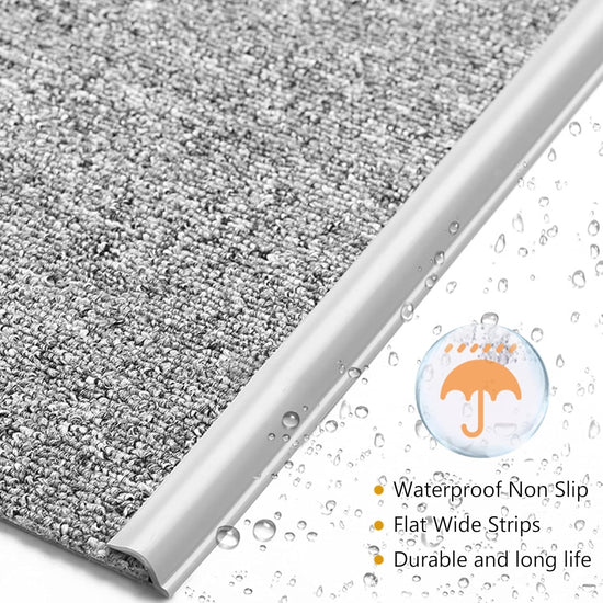 Carpet Edge Binding Trim, Self Adhesive Grey Floor Transition Strip/Rugs Edging Bar for Indoor Doormat Protect, Flexible PVC Seal Molding for Robot Vacuum Cleaner (1050cm (34.4ft))