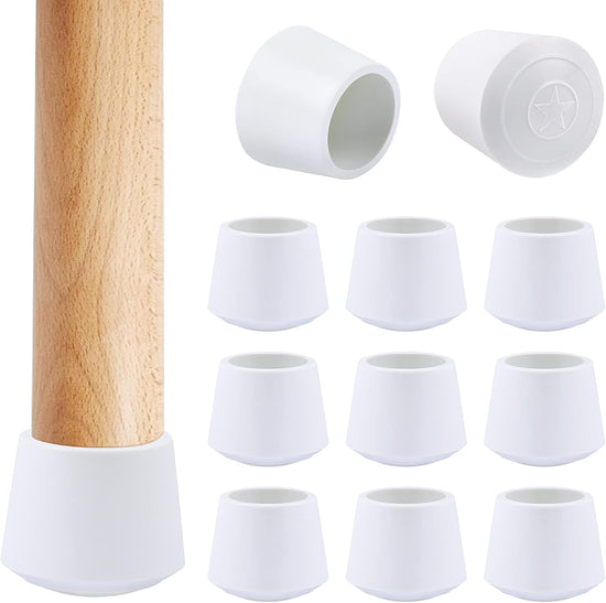 Chair Leg Tips Caps,  1 Inch Non Slip Rubber Bar Stool Caps 16 Pcs Furniture Feet Covers for Floor Protection, White inches
