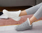 Women Knitted Slipper Socks Cozy Sherpa Fuzzy Non Slip Winter Indoor Double Layer Bedroom Grey Medium Wide
