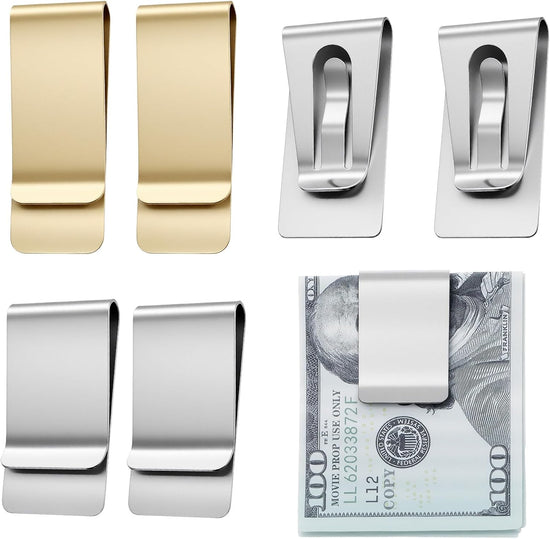 6 Pack Stainless Steel Money Clip Metal Cash Holder Credit Business Pocket Wallet Small Men&