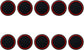 10Pcs Analog Controller Thumb Stick Grip Thumbstick Cap Cover for PS3/PS4/PS5 Controller - Black Background with Red Circle
