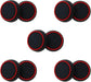 10Pcs Analog Controller Thumb Stick Grip Thumbstick Cap Cover for PS3/PS4/PS5 Controller - Black Background with Red Circle
