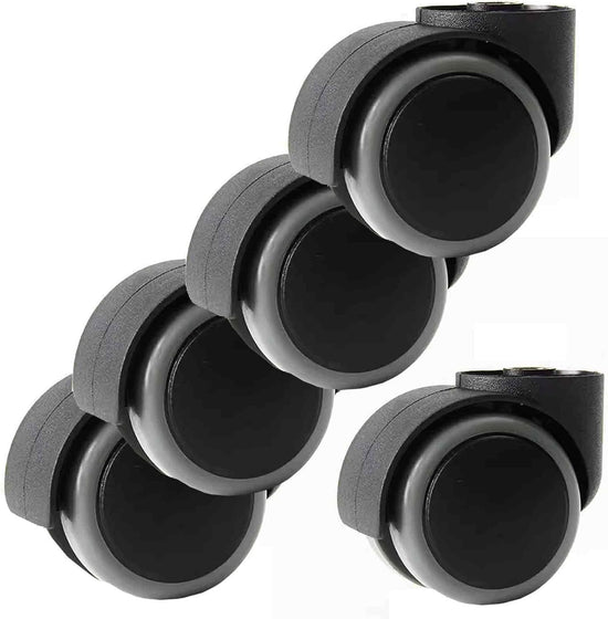 Office Chair Casters Wheels - Set of 5, Universal, Rodless, Silent, Easy Install, Metal, Swivel