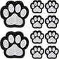 12 Pcs Cute Paw Print Iron on Patches, Self Adhesion Paw Print Applique Sewing Chenille Patches Embroidery Applique Patches Badge for Clothes Jeans Backpacks Hats (Black, White)