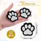 12 Pcs Cute Paw Print Iron on Patches, Self Adhesion Paw Print Applique Sewing Chenille Patches Embroidery Applique Patches Badge for Clothes Jeans Backpacks Hats (Black, White)