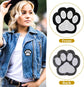 12 Pcs Cute Paw Print Iron on Patches, Self Adhesion Paw Print Applique Sewing Chenille Patches Embroidery Applique Patches Badge for Clothes Jeans Backpacks Hats (Black, White)