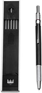 2.0mm Mechanical Pencil Lead Pencil for Draft Drawing Carpenter Crafting Art Sketching with 12 Pcs Refill - Black