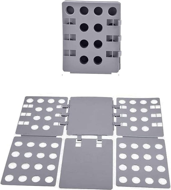 Shirt Folding Board, 27.56 x 22.44 T Shirt Folder, Easy and Fast Flip Fold Clothes Folding Board, Durable Plastic Laundry Folders Collapsible Liner for Easy Storage and Travel (Gray)