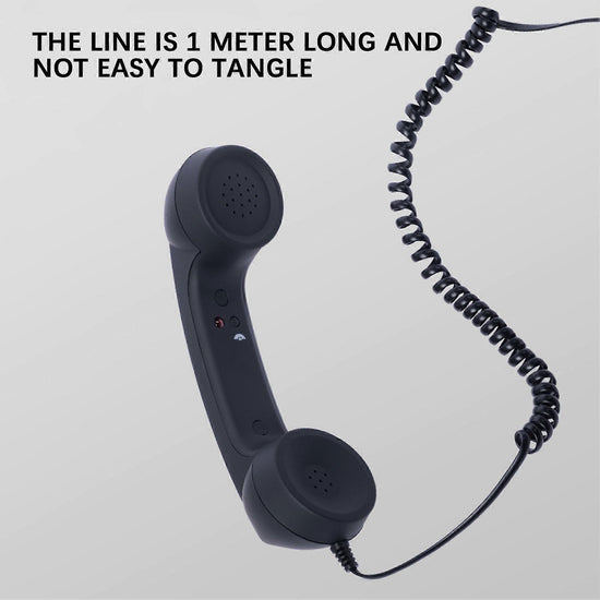 USB-C Retro Telephone Handset for Mobile Phones, Plug \u0026 Play, Radiation Protection, Compatible with iPhone \u0026 Android, Black