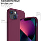 iPhone 13 Case Liquid Silicone Ultra Thin Full Coverage Shockproof Protective Soft Case for 6.1 Inch Red Wine