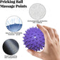 Massage Balls (Set of 2) - Trigger Point Balls - Massage Balls with Relief Points - Pointed Balls - Hedgehog Balls - Massage Balls - Trigger Point Exercise Balls - For Massaging Hand, Leg, Shoulder, Hip and Foot Muscles (Green/Purple 7.5 cm)