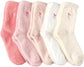 5 pairs of fleece socks for women - Comfortable lace-up socks - Warm winter socks - Thick fleece socks for home use - Warm winter socks - Soft sleeping socks - Lounge socks - Christmas gift - Birthday gift