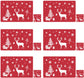Placemats - Set of 12 - Christmas placemats - including coasters, Christmas placemats - heat-resistant and waterproof - suitable for Christmas parties and table decorations (Red)