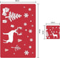 Placemats - Set of 12 - Christmas placemats - including coasters, Christmas placemats - heat-resistant and waterproof - suitable for Christmas parties and table decorations (Red)
