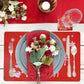 Placemats - Set of 12 - Christmas placemats - including coasters, Christmas placemats - heat-resistant and waterproof - suitable for Christmas parties and table decorations (Red)