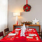 Placemats - Set of 12 - Christmas placemats - including coasters, Christmas placemats - heat-resistant and waterproof - suitable for Christmas parties and table decorations (Red)