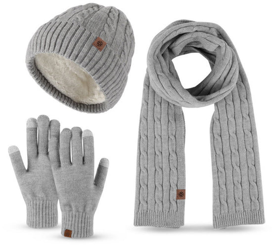 Hat, Scarf and Glove Set - Three-Piece Winter Set for Men: Knitted Hat, Scarf and Gloves - Warm Knitted Hat for Men - Thick Knitted Hat - Scarf - Gloves - Three-Piece Set - Christmas Gift - Birthday Gift