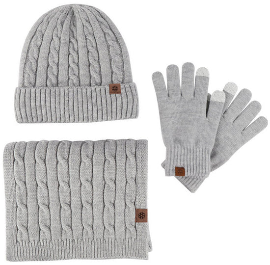 Hat, Scarf and Glove Set - Three-Piece Winter Set for Men: Knitted Hat, Scarf and Gloves - Warm Knitted Hat for Men - Thick Knitted Hat - Scarf - Gloves - Three-Piece Set - Christmas Gift - Birthday Gift