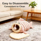 Cat Bed - Cave Cat Basket - Calming and Anxiety Relieving - Lantern Fish Shape - Pink（S：45*33*26cm）