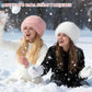 Hats - 2 pcs - Warm hats - Plush hats - Warm hats for women - White and pink - Stylish winter snow hats - Ideal gift for women and girls - Birthday gift - Christmas gift