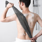Back Scrubber Set | 2-Piece Exfoliating Shower Towel | Extra Long Exfoliating Washcloth for Men and Women - Scrub Cloth for Body Cleansing and Massage (Black-B)