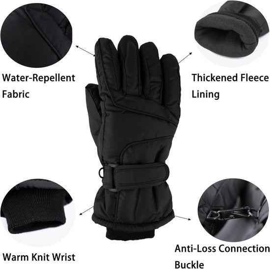 Gloves - Winter Ski Gloves - Warm Gloves - Non-slip Thick - Waterproof - Suitable for Cold Weather - Cycling Gloves - Size S/M