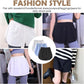 Three-Piece Extended Set - Women - Adjustable Layered Top - Midi Skirt - Layered Bra - Black, White and Blue (Size 3XL)