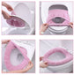 Toilet Seat Cushion - 4-Pack - Elastic Washable Fabric - Soft - Thickened and Warm - Toilet Seat Cover - Soft Toilet Seat - Toilet Seat Cover - Toilet Seat Cover - Reusable - Washable