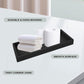 Tray - Set of 2 - Dressing table tray - Bathroom storage tray - Cosmetics storage tray - Bathroom storage box - Suitable for storing candles, soap, towels, perfume, etc. - Black - 20x10x1.8 cm