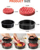 3-in-1 Hamburger and Hamburger Press - Hamburger Mold - Non-stick, Durable Patty Maker for Stuffed Burgers and Sliders - Easy to Clean - Black