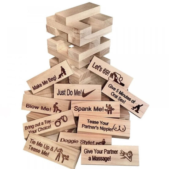 Romantic Couple Games - Jenga Tower Game - Erotic Jenga Game - Jenga for Couples - Jenga Game for Valentine&