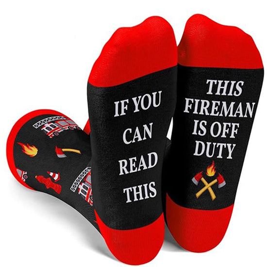 If You Can Read This This Fireman is Off Duty Socks - funny socks - Warm Thick Socks for Men and Women - funny socks - funny socks men 41 46 - funny socks women